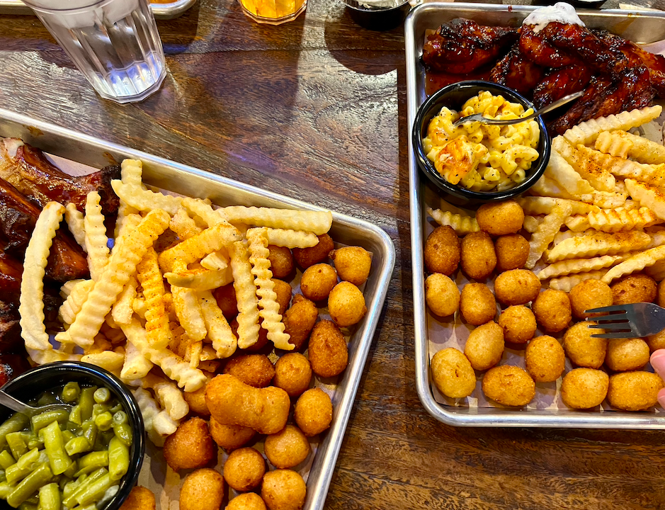 barbecue and hush puppies in Winston-Salem
